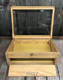 Early Tool Henry L Hanson Worcester MA Hardware Country Store Display Glass Wood