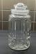 Early Vintage 8-panel Glass Candy Store Display Jar Withground Glass Lid 11 1/2