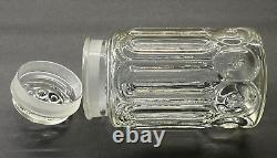 Early Vintage 8-Panel Glass CANDY STORE DISPLAY JAR withGround Glass Lid 11 1/2