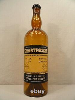 Empty Antique Large Chartreuse Store Display Glass Bottle Liqueur Bar Art Vtg