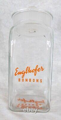 Englhofer Side Loader Glass Bon Bons Candy Jar UK 1920 Vtg Store Counter Display