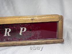 Eversharp Pens Vtg Reverse Painted Lighted Store Display Advert Sign Wood Glass