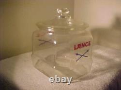 FABULOUS Original Lance Jar Store Display Large with Rare Glass Lid