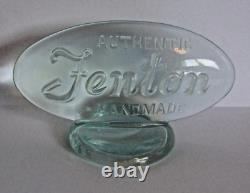 FENTON Dealer Counter 5 Display Sign Iridescent Aqua Green Glass