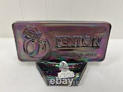 FENTON Iridescent Opalescent CARNIVAL Glass Rectangle Dealer Sign LOGO, Purple