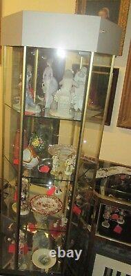 FINE HEXAGON SIDED TOWER LIGHTED SHOWCASE 76 TALL With 4 GLASS SHELVES HCI Co