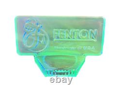 Fenton Art Glass Logo Store Display Sign 9799 Green Iridescent