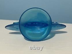 Fenton Art Glass Oval Store Display Logo Sign Iridescent Blue Carnival Glass