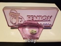 Fenton Art Glass Pink Opalescent Logo Dealer Sign