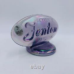 Fenton Art Glass Store Display Sign Purple Iridescent Authentic Handmade