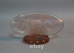 Fenton Art Glass Sunset Satin Dealer Logo Glass Fenton Logo Plaque