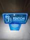 Fenton Blue Opalescent Dealer Sign-vtg-late 20th Century-art Glass-usa