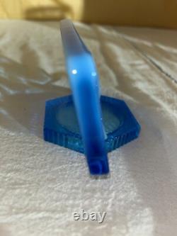 Fenton Blue Opalescent Dealer Sign-Vtg-Late 20th Century-Art Glass-USA