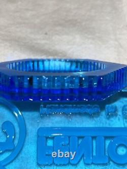 Fenton Blue Opalescent Dealer Sign-Vtg-Late 20th Century-Art Glass-USA