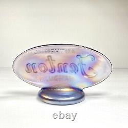 Fenton Carnival Art Glass Purple Iridescent Logo Dealer Sign Store Display Oval