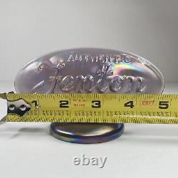 Fenton Carnival Art Glass Purple Iridescent Logo Dealer Sign Store Display Oval