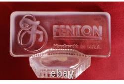 Fenton Dealer Glass Plaque Opalescent Collector with Sticker Handmade USA Vintage
