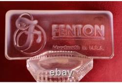 Fenton Dealer Glass Plaque Opalescent Collector with Sticker Handmade USA Vintage