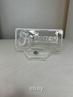 Fenton French Opalescent White Handmade Glass Logo Dealer Display Sign Withsticker