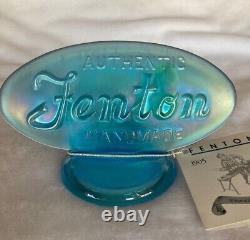 Fenton Glass Celeste Blue Logo Dealer Sign Store Display Oval