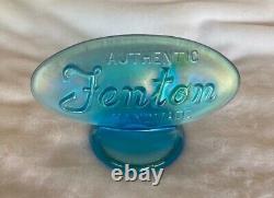 Fenton Glass Celeste Blue Logo Dealer Sign Store Display Oval