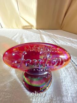 Fenton Glass Co Iridized Red/Amberina Dealer Sign-1989-Late 20th Century-Vtg