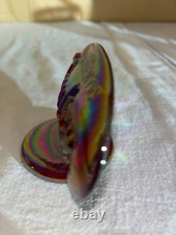 Fenton Glass Co Iridized Red/Amberina Dealer Sign-1989-Late 20th Century-Vtg
