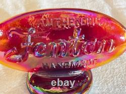 Fenton Glass Co Iridized Red/Amberina Dealer Sign-1989-Late 20th Century-Vtg