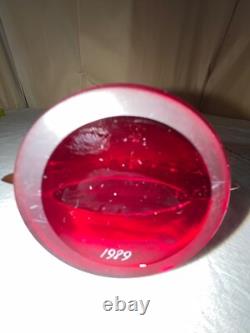 Fenton Glass Co Iridized Red/Amberina Dealer Sign-1989-Late 20th Century-Vtg