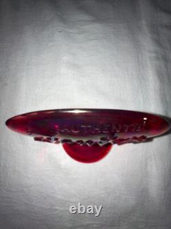 Fenton Glass Co Iridized Red/Amberina Dealer Sign-1989-Late 20th Century-Vtg