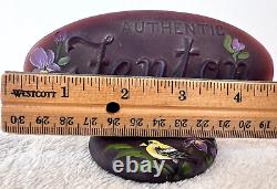Fenton Glass Eggplant Purple Logo Display Sign HP Goldfinch Iris Ltd Ed #64/68