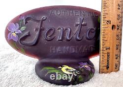 Fenton Glass Eggplant Purple Logo Display Sign HP Goldfinch Iris Ltd Ed #64/68