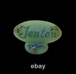 Fenton Glass Jadeite Logo Display Sign Blue Jay by M. Kibbe Limited Ed 33/51