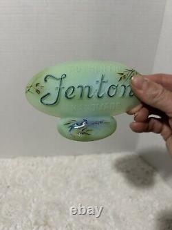 Fenton Glass Jadeite Logo Display Sign Blue Jay by M. Kibbe Limited Ed 33/51