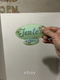 Fenton Glass Jadeite Logo Display Sign Blue Jay by M. Kibbe Limited Ed 33/51