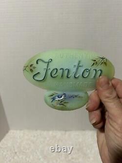 Fenton Glass Jadeite Logo Display Sign Blue Jay by M. Kibbe Limited Ed 33/51