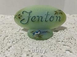 Fenton Glass Jadeite Logo Display Sign Blue Jay by M. Kibbe Limited Ed 33/51