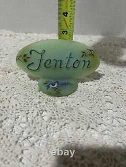 Fenton Glass Jadeite Logo Display Sign Blue Jay by M. Kibbe Limited Ed 33/51