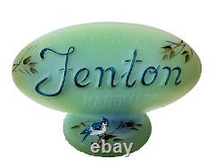 Fenton Glass Jadeite Logo Display Sign Blue Jay by M. Kibbe Limited Ed 48/51