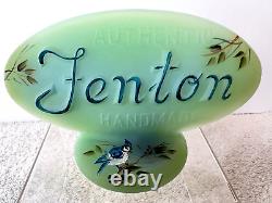 Fenton Glass Jadeite Logo Display Sign Blue Jay by M. Kibbe Limited Ed 48/51