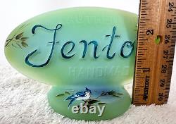 Fenton Glass Jadeite Logo Display Sign Blue Jay by M. Kibbe Limited Ed 48/51