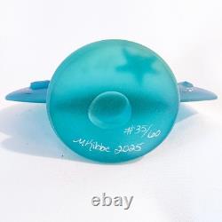 Fenton Handpainted Artist Signed Limited Edition Seahorse Teal Fenton Oval Logo