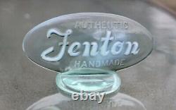 Fenton OPALINE (Green) Glass Oval Logo Dealer Sign 5L x 3H