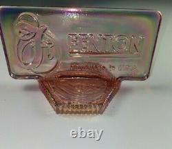 Fenton RARE Pink Carnival Glass Dealer Display Logo Store Shelf Sign