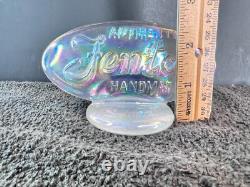 Fenton USA Art Glass Logo Store Display Sign 9499 Carnival Clear