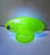 Fenton Vaseline Opalescent Uranium Glass Dealer Logo Sign Rutlader Kansas 1997