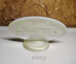 Fenton Vaseline Opalescent Uranium Glass Dealer Logo Sign Rutlader Kansas 1997