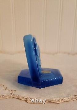 Fenton Vintage Rectangle Logo Dealer Sign Sapphire Blue Opalescent Glass