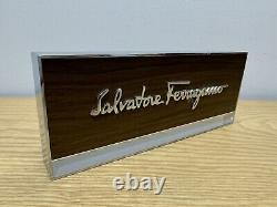 Ferragamo Display OFFICIAL DEALER LOGO PLAQUE IN BROWN PLEXIGLASS GLASS