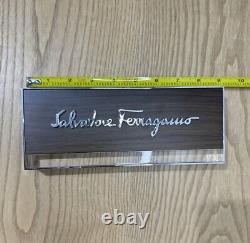 Ferragamo Display OFFICIAL DEALER LOGO PLAQUE IN BROWN PLEXIGLASS GLASS